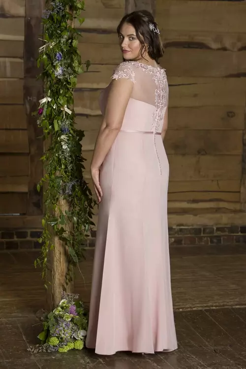 Lace cap sleeve bridesmaid dress hotsell